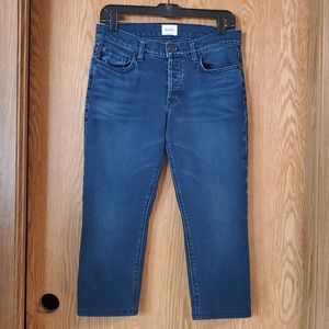 Hudson Riley crop jeans button fly dark wash cotton blend size 25